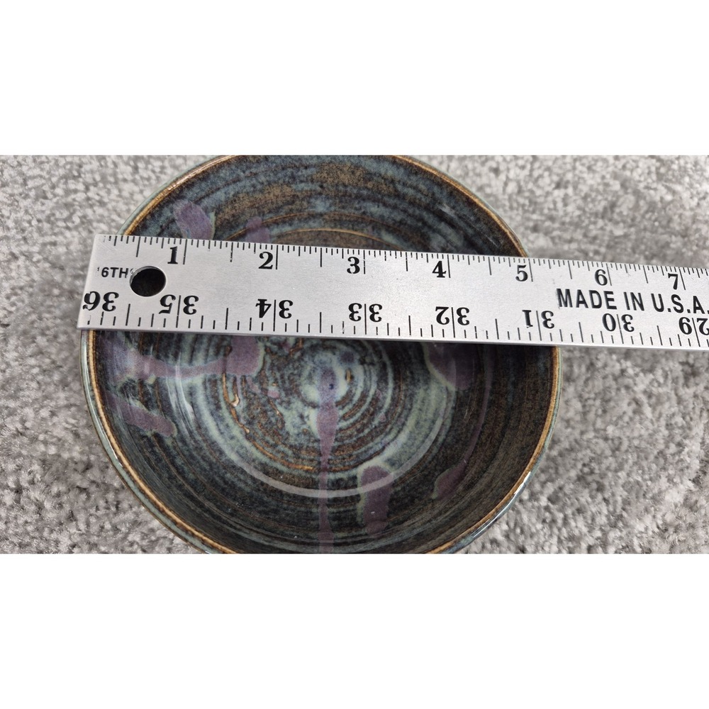 Muddy Five Studio Art Pottery Bowls Stoneware Brown Blues Purple Glazed Handmade - Picture 8 of 9